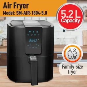 Emerald - Black Digital Air Fryer w/ Slide Out Pan/Detachable Basket 5.2 L